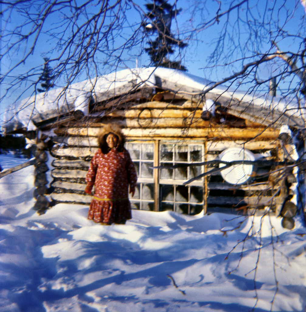 1966? Maude Cleveland in front of her house.