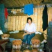 1966? Clara Lee making birch bark baskets, Ambler