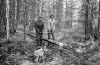 1978 Oliver and friend moving a log