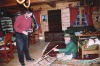 Oliver and Knut,repairing a sled on skiis, Norway