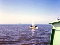 1960s Schiller's canoe with sail.
