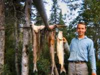 1966? Ricky and sheefish near our house, Ambler.
