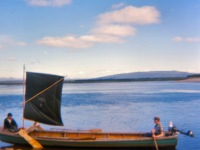 1969 Gary put a sail on our river boat.