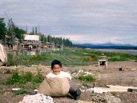 Joe Cleveland, Catherine Cleveland's son playing in the net repair area on the beach in front of Ambler.