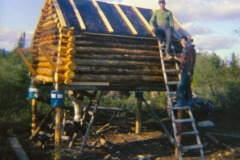 1968 Our new cache being built by Richard, Dorene and Gerald, by our new house.-photo by Lorene
